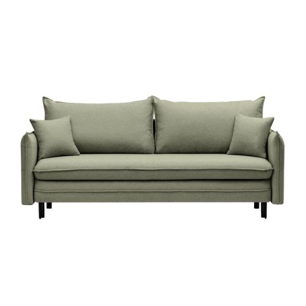 Sofa z funkcją spania i pojemnikiem Notti, zielona