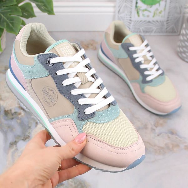 Skórzane buty sportowe sneakersy damskie multikolor Big Star LL274347