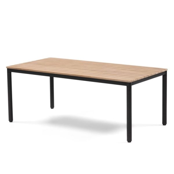 Zestaw mebli ogrodowych Porticello, aluminiowy, drewno akacjowe FSC, teak look, szary/czarny