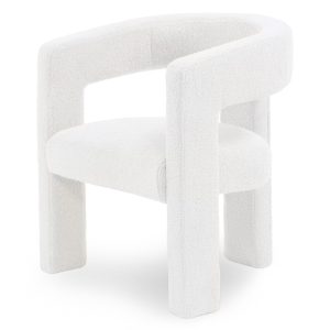 Fotel wypoczynkowy Lory, kremowy, boucle