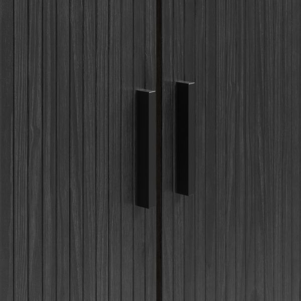 Regał do salonu jesion czarny 80 x 40 x 172 cm Loftis