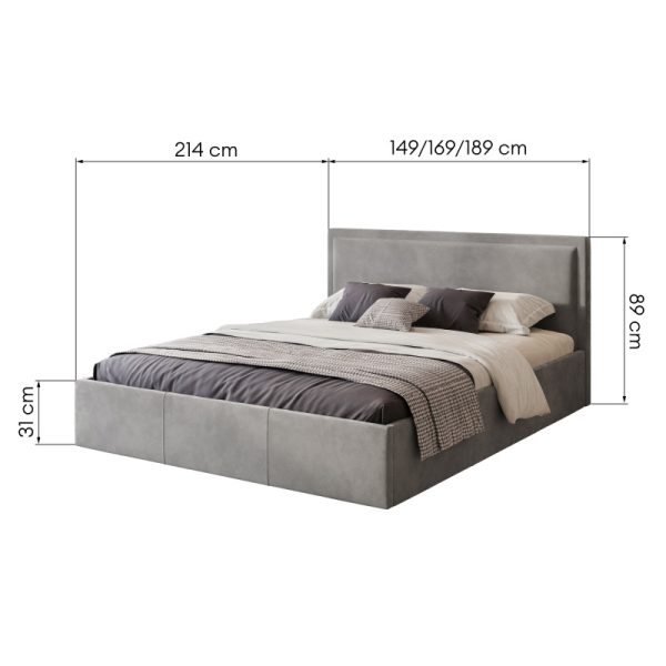 Łóżko tapicerowane Soave 140/160/180x200 cm z pojemnikiem