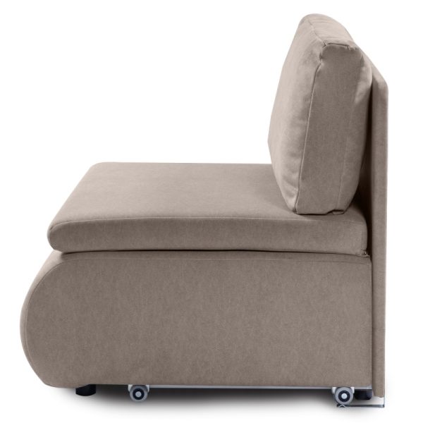 Sofa z funkcją spania i pojemnikiem Mido brązowa, welur
