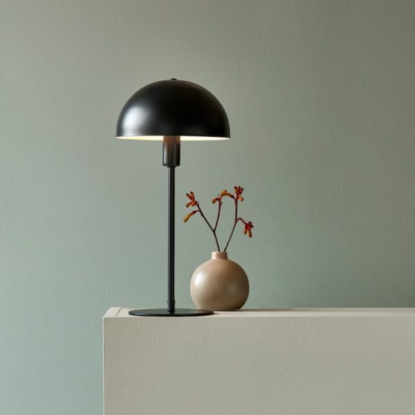 Lampa stołowa grzybek Ellen metalowa, czarna