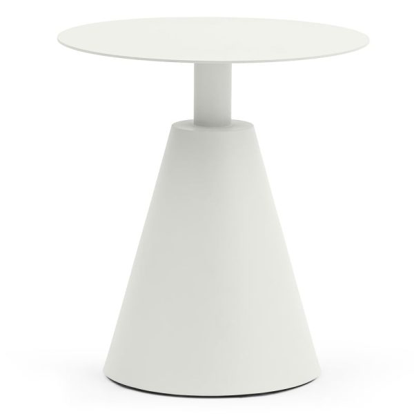 Stolik ogrodowy Piretto 50 cm, aluminium, okrągły, jasnobeżowy