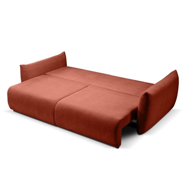 Sofa rozkładana Allora z pojemnikiem, miedziana