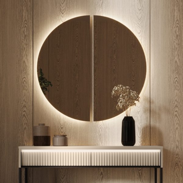 Lustro wiszące Trend 90 cm, okrągłe z oświetleniem LED
