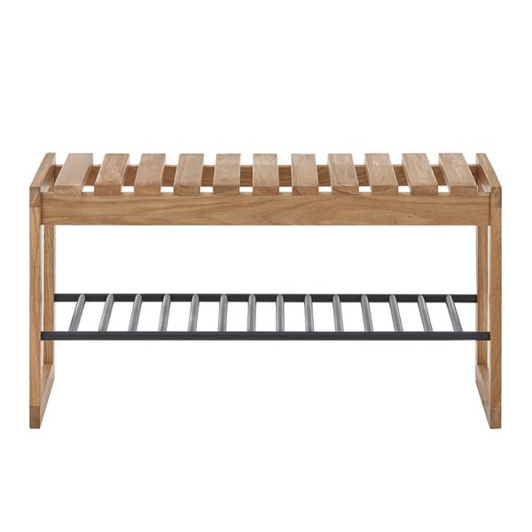 Ławka z półką dąb olejowany 88 cm Soline