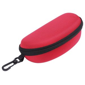 Etui na okulary futerał na zamek z karabińczykiem kolor czerwony