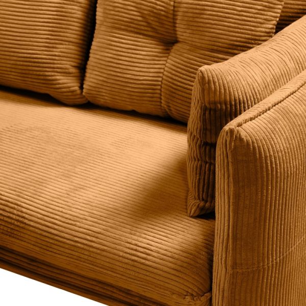 Sofa do salonu Alessia musztardowa, sztruks