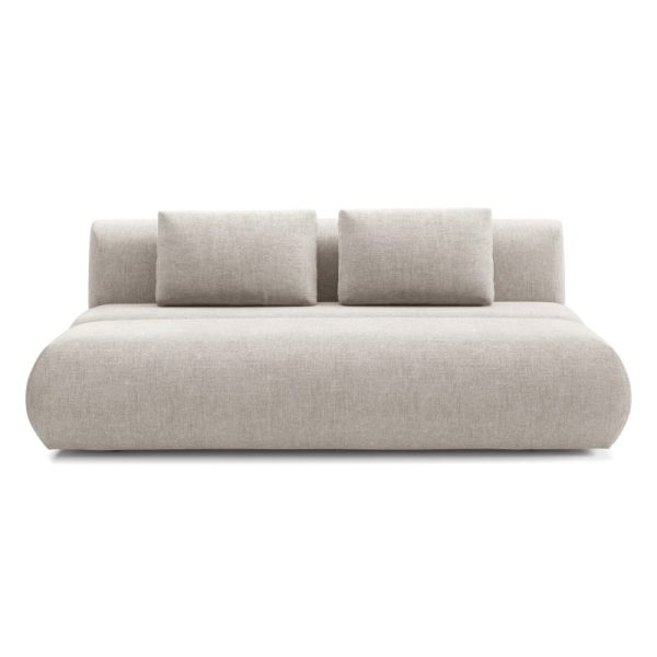 Sofa z funkcją spania Dot jasnobeżowa, obłe kształty