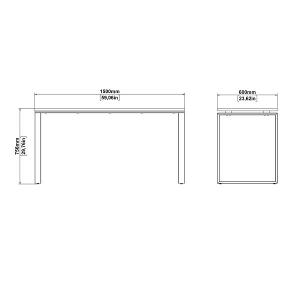 Biurko loftowe jackson hickory / szare mat 150 cm Sign