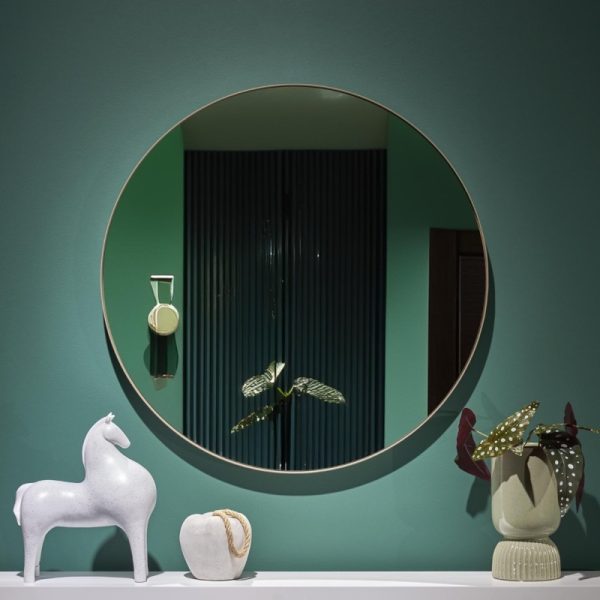 Lustro wiszące Patina 70 cm, okrągłe, złote