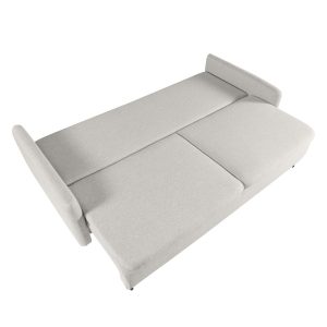 Sofa rozkładana Prasto z pojemnikiem, jasnobeżowa