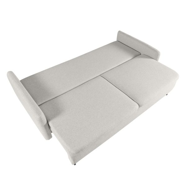 Sofa rozkładana Prasto z pojemnikiem, jasnobeżowa