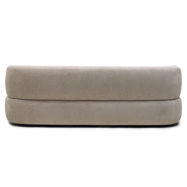 Sofa do salonu Tiubo jasnobeżowa, obłe kształty