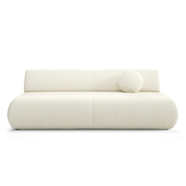 Sofa z funkcją spania i pojemnikiem Puente, jasnobeżowa, obłe kształty