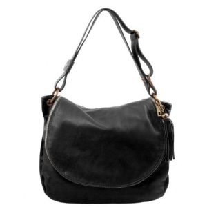 Tuscany Leather TL Bag - torba na ramię z miękkiej skóry , kolor czarny TL141110