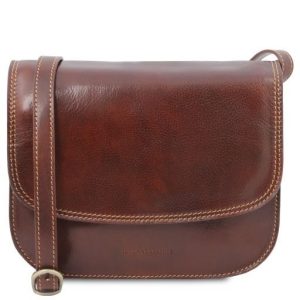 Tuscany Leather Greta - skórzana torebka na ramię, kolor brązowy TL141958