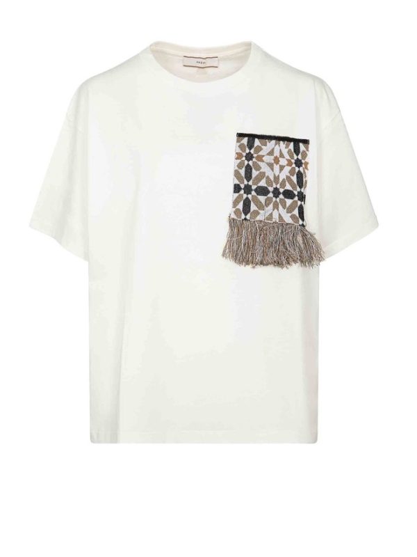 BAWEŁNIANY TSHIRT Z OZDOBNĄ APLIKACJĄ