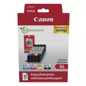 Tusze Oryginalne Canon CLI-571 XL CMYK (0332C006, 0332C005) (komplet) - DARMOWA DOSTAWA w 24h