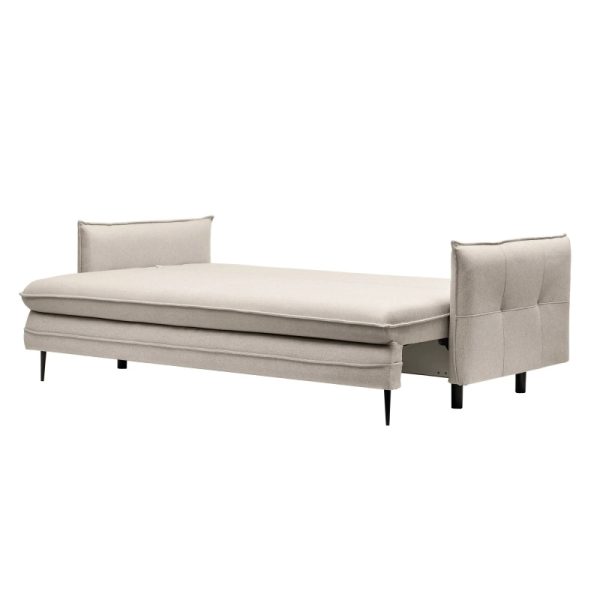 OU-1587 Sofa z funkcją spania i pojemnikiem Notti, beżowoszara