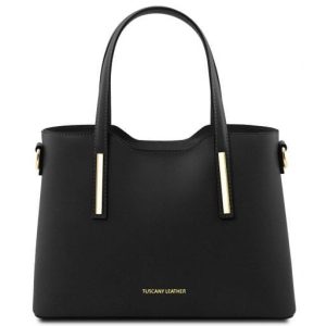 Tuscany Leather Olimpia - skórzana torba na zakupy - rozmiar S , kolor czarny TL141521