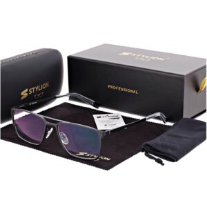 Męskie okulary Fotochromowe PREMIUM +3.00 do czytania z antyrefleksem STF380
