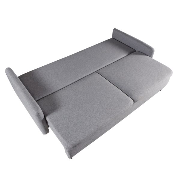 Sofa rozkładana Prasto z pojemnikiem, szara
