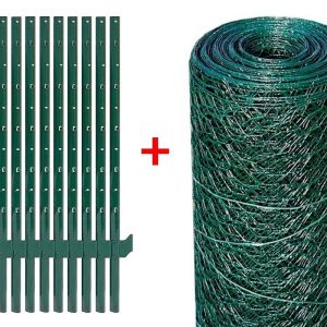 Zestaw SX 25m - siatka 25x25mm/0,50m + 11 x słupek typ U - ZIELONY