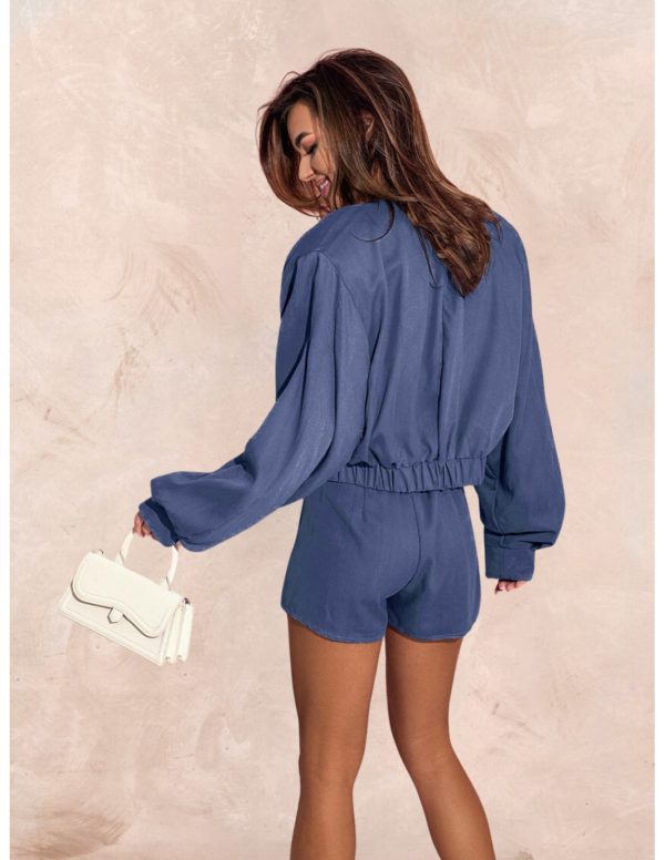 Modne spódnico-spodenki denim ALLISON - niebieskie
