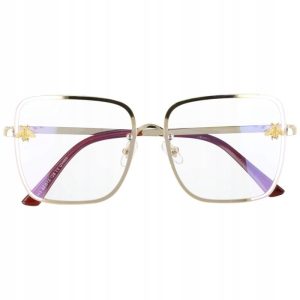 Okulary Kwadratowe z filtrem światła niebieskiego do komputera zerówki 2535