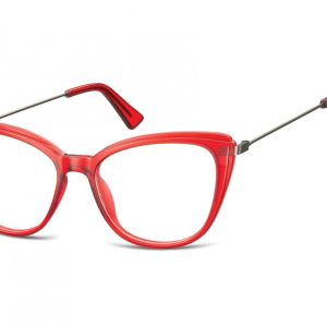 Okulary oprawki zerówki korekcyjne Kocie Oczy Sunoptic AC8F czerwone