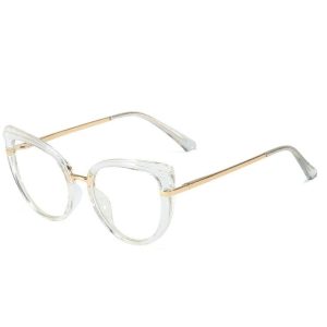 Okulary kocie do komputera damskie z filtrem BLUE Light zerówki 2582-5