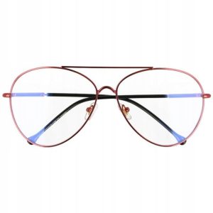 Okulary Pilotki z filtrem światła niebieskiego do komputera zerówki 2529-4