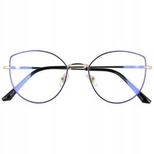 Okulary Kocie Oczy z filtrem światła niebieskiego do komputera zerówki 2530-3