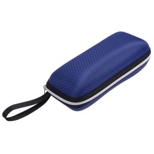 Granatowe Etui okularowe futerał na zamek z uchwytem ETC-97A