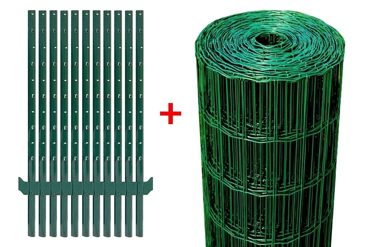 Zestaw SX 20m - siatka 100x100mm/1,50m + 11 x słupek typ U - ZIELONY