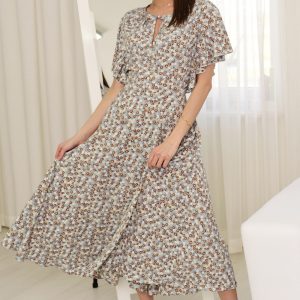 Sukienka Darline beżowa z printem model 016