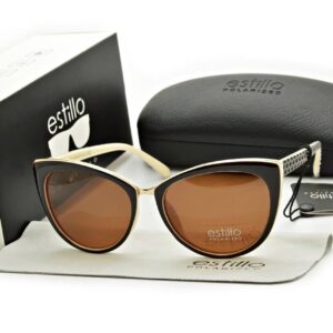 Damskie okulary przeciwsłoneczne polaryzacyjne brązowo-kremowe EST-02A
