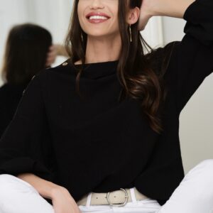 Bluzka oversize Sarah czarna 009