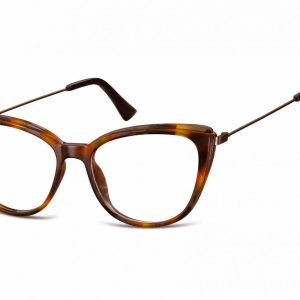 Okulary oprawki zerówki korekcyjne Kocie Oczy Sunoptic AC8E bursztynowe