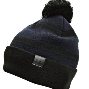 Męska Zimowa Czapka z pomponem granatowo/czarna L/XL 2MORO ST-557A