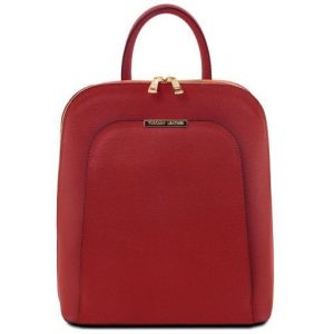 Tuscany Leather TL Bag - plecak ze skóry saffiano dla kobiet , kolor czerwony TL141631