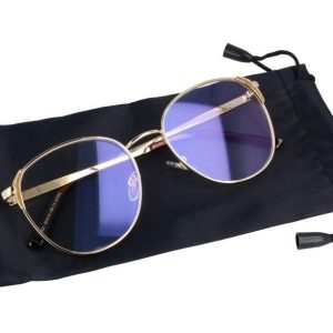 Owalne metalowe Okulary z filtrem DAMSKIE z antyrefleksem 2528-1 - Z DEFEKTEM