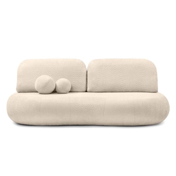 Sofa z funkcją spania i pojemnikiem Dolce, obłe kształty