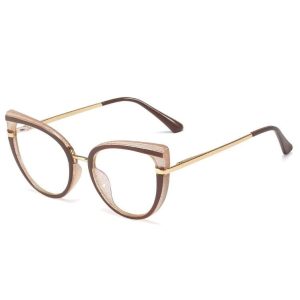 Okulary kocie do komputera damskie z filtrem BLUE Light zerówki 2582-2