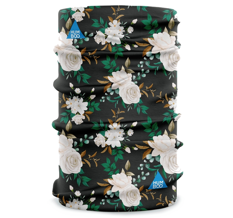 Komin Szal Chusta Szalik Kominiarka Cienki Lekki - SC.22 BIAŁE RÓŻE