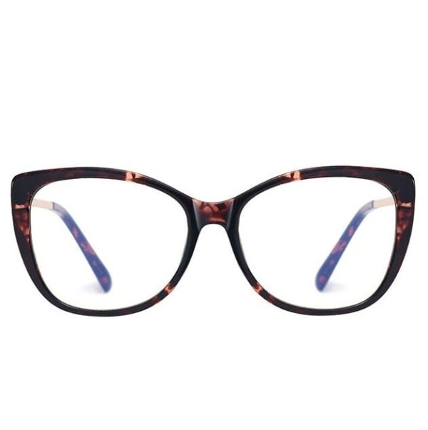 Okulary kocie do komputera damskie z filtrem BLUE Light zerówki 2564-1