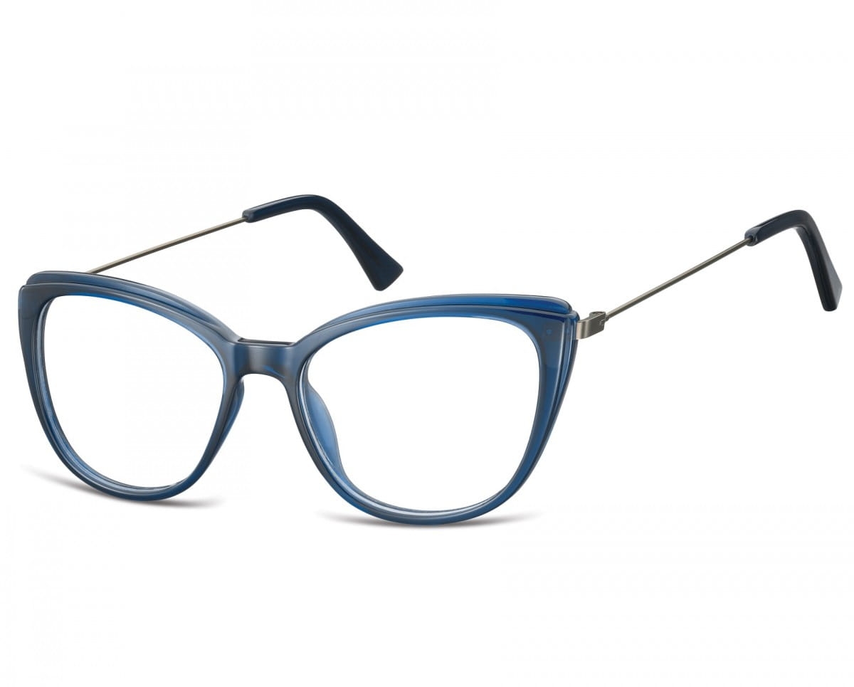 Okulary oprawki zerówki korekcyjne Kocie Oczy Sunoptic AC8B granatowe